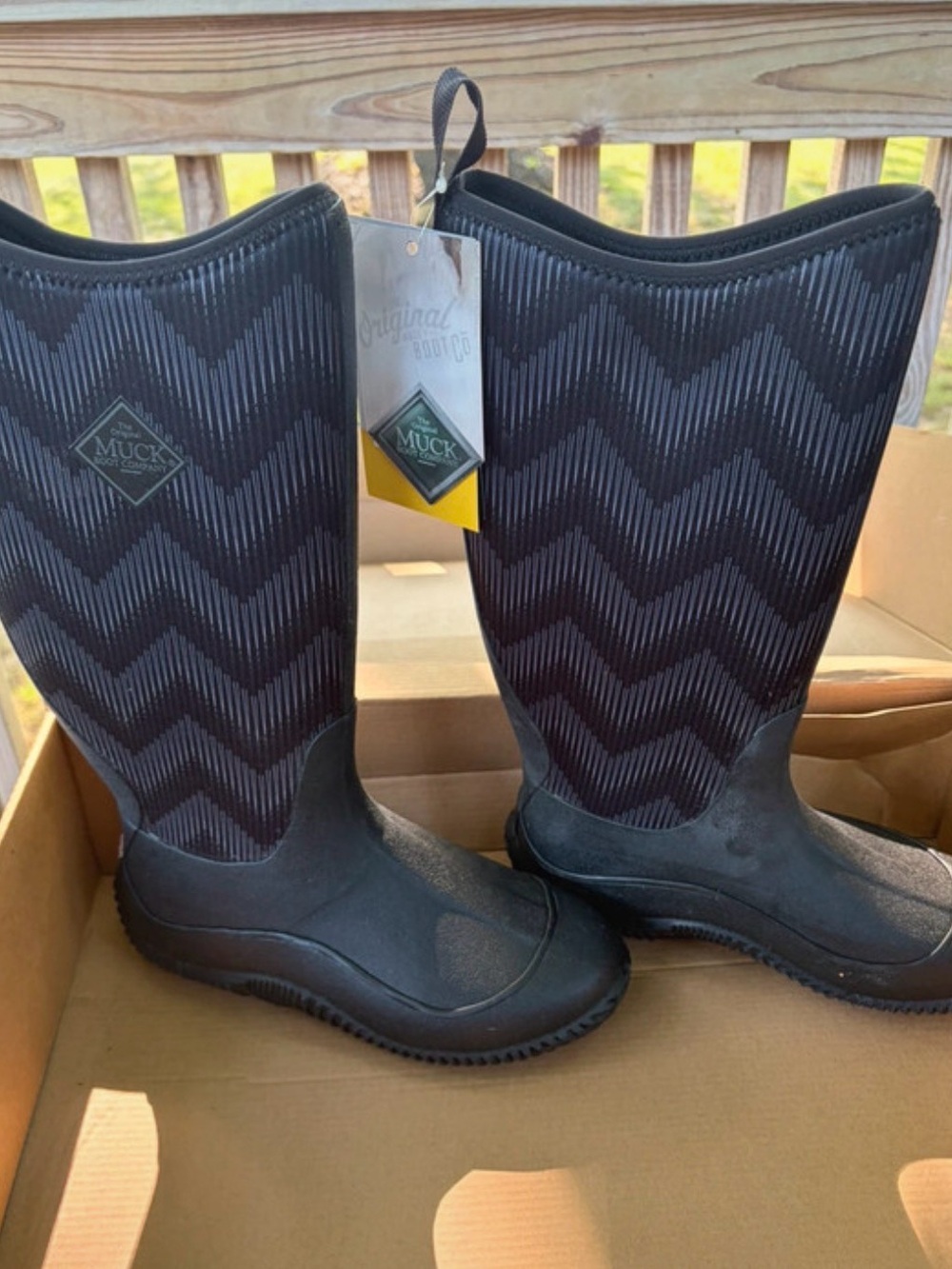 Muck Boot Company Women's Black Chevron Tall Winter & Rain Boots
